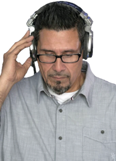 DJ Sammy on Headphones Color with White Background